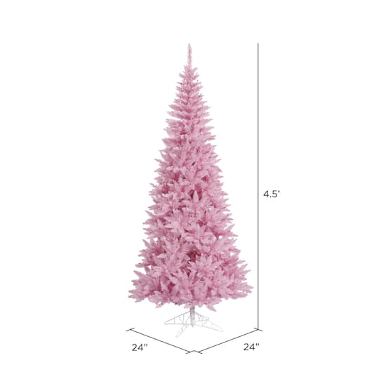 4.5ft. Unlit Pink Fir Slim Artificial Christmas Tree